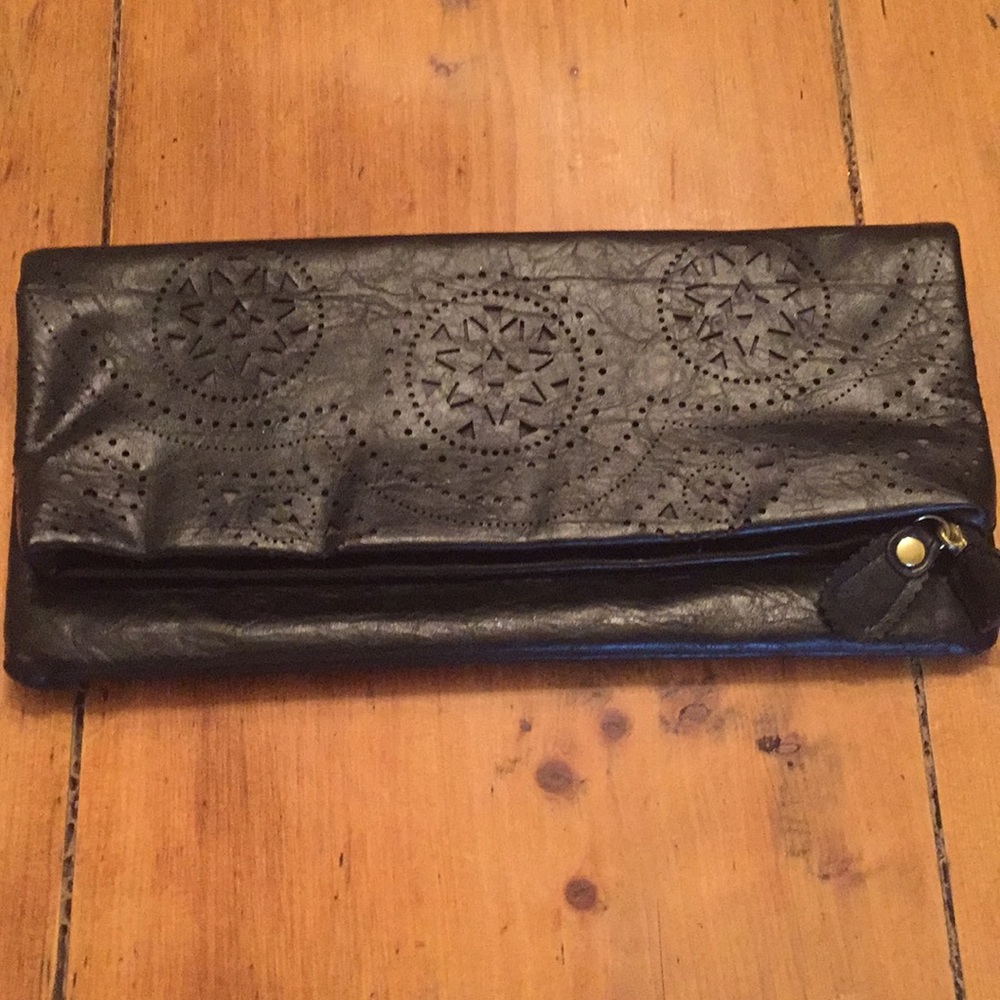 Steve Madden Black Leather clutch